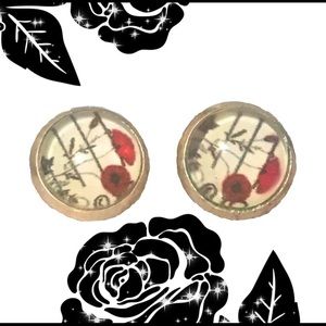 Red Rose Earrings